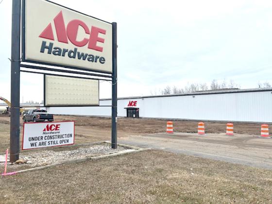 Bigari’s Ace Hardware has started renovations, to be completed by mid-May, according to owner Tim Novak. (Submitted photo)