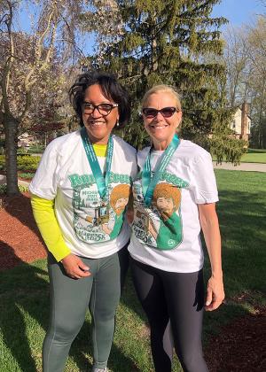 Alison Porter, of Southfield (left), and Kimberly Porter, of Farmington Hills (right), shared this picture with race organizers after completing their 2021 Happy Little Trees 5K.