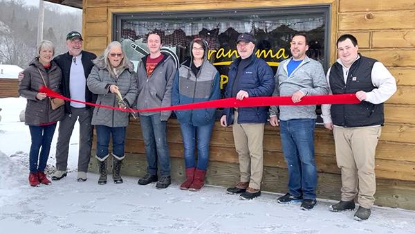 The ribbon cutting occurred Dec. 13 for Grandma’s Camp Kitchen.  Pictured from left to right: Louisa Kniivila, Iron County Economic Chamber Alliance Office/RV Park Manager, Mike Bjork, ICECA trustee, Laura Duke, owner/operator Grandma’s Camp Kitchen, Ian Vassar, Grandma’s Camp Kitchen, Emily Wickerham, Grandma’s Camp Kitchen, Mark Bromley, ICECA Managing Director, Tony Dallavalle, ICECA trustee, Zach Hautala, ICECA Chamber Director. (submitted photo)