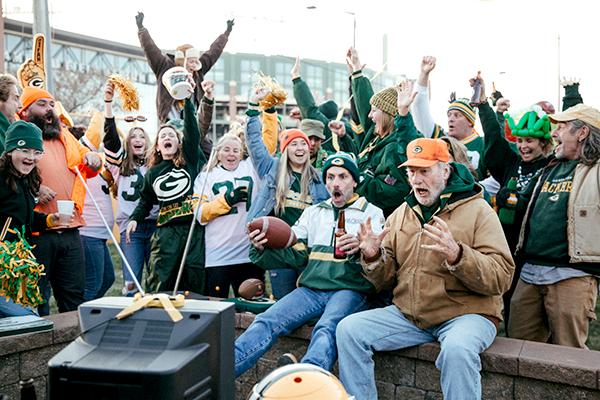 Craig T. Nelson (picture front, far right) stars in “God Loves the Green Bay Packers,” a film produced by Iron River-natives Davin and Anders Lindwall. (submitted photo)
