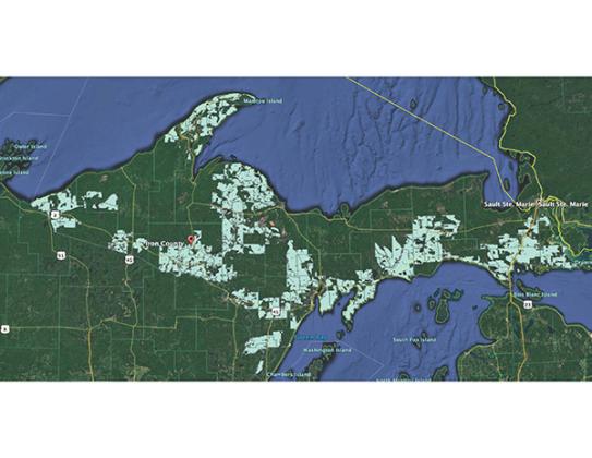 The areas in white denotes the FCC-designated areas where Highline must build using federal money from the FCC’s Rural Digial Opportunuty Fund. 