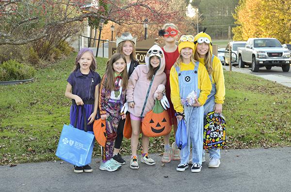 Trick or Treaters at the Trunk or Treat event