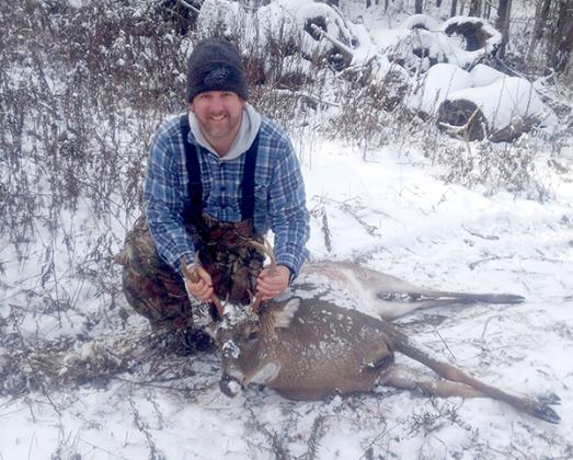 Jason Collins of Sparrows Point, Maryland harvested this 6-point buck on Wednesday, Nov. 16 at 9:28 a.m. in Stambaugh Township. (submitted photo)