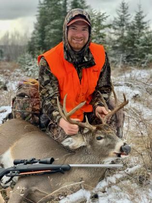 During this year’s firearm deer season, Lee Graff shot a 9-point buck on public land in Iron County on Nov. 16. Two days later, his fiancé, Carly DeVet, got her first buck, an 8-pointer in Delta County near her family camp. (submitted photos)