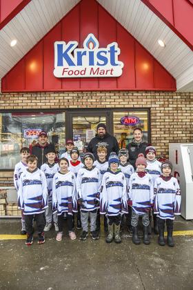 The Iron Amateur Hockey Association recently received new jerseys for their team. Pictured are, first row: Jude Cheney, Addisyn Zimmerman, Nevin Porier, Hunter Leonoff, Ethan Anderson and Colin Porier. Second row: Emma Kyllonen, Greyson Gurchinoff, Declan Tackmier, Darren Clisch, Easton Nacius and Gage Clements. Third row: Coach Doug Leonoff, Wyatt Makuck, Coach Mike Clisch and Coach Jim Anderson. Missing from picture: Coach Izzy Oldani.