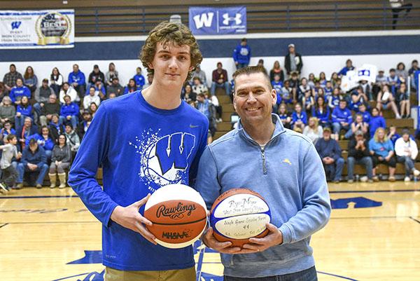 Wykon Sophomore, Elijah Oberlin set a WIC school record of scoring 50 points in a single game, to beat Ryan Meyer’s record of 44 points in a single game. Ryan held this record for 44 year.