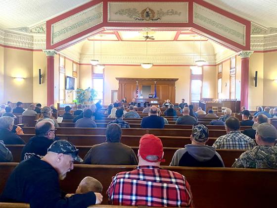 The Iron County Board of Commissions had over 100 people fill the main courtroom where the meeting was held, on March 15. (submitted photos)