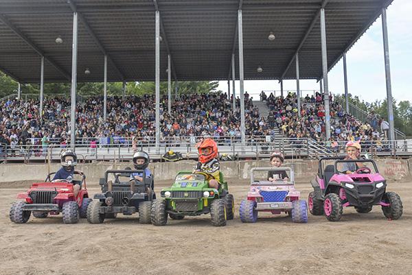 First Picture: Smash, crash, and dash...! These five drivers kicked off the Demo Derby on Aug. 12.