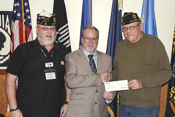 Big thank you to Michigan Masonic Charitable Foundations IR/CF Masonic Lodge 385 for their generous donation to The American Legion’s Veterans Emergency Relief Fund.  Pictured are, from left, Jerry Williams (Post Service Officer), Dr. Danny Yarger from the Masonic Lodge presenting a check to Robert Tulppo (Commander of The American Legion, Reino Post 21). Any veterans needing assistance, please contact the Post or the Iron County Veterans Service Office at 906-265-3819.