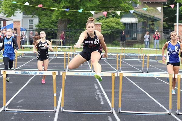 FP Ava Fischer, new school record of 48.00 in the 300 hurdles, she also placed first in the 100 hurdles.